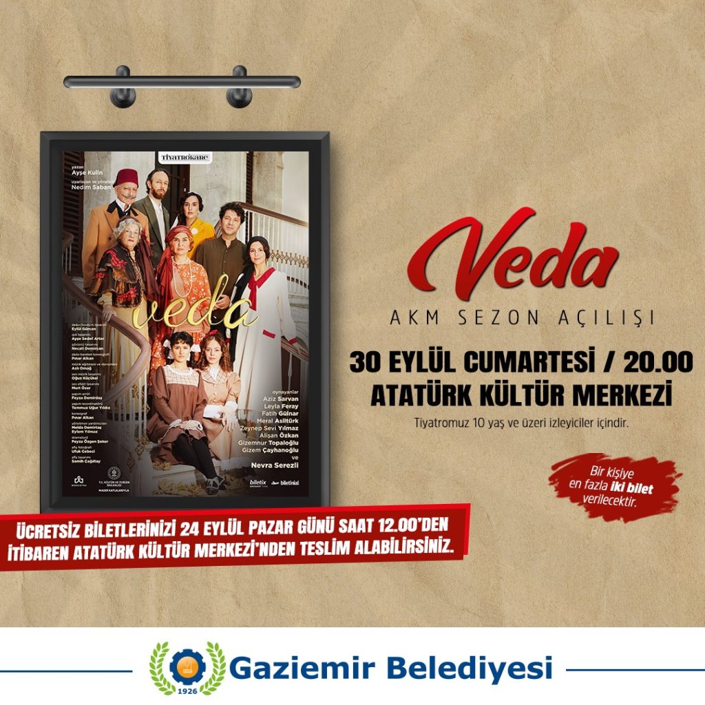 Gaziemir’de perde “Veda” oyunuyla açılıyor